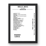 Billy Joel October 17, 1986 Madison Square Garden New York Setlist Poster - Setlist