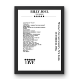 Billy Joel October 18, 1986 Madison Square Garden New York Setlist Poster - Setlist