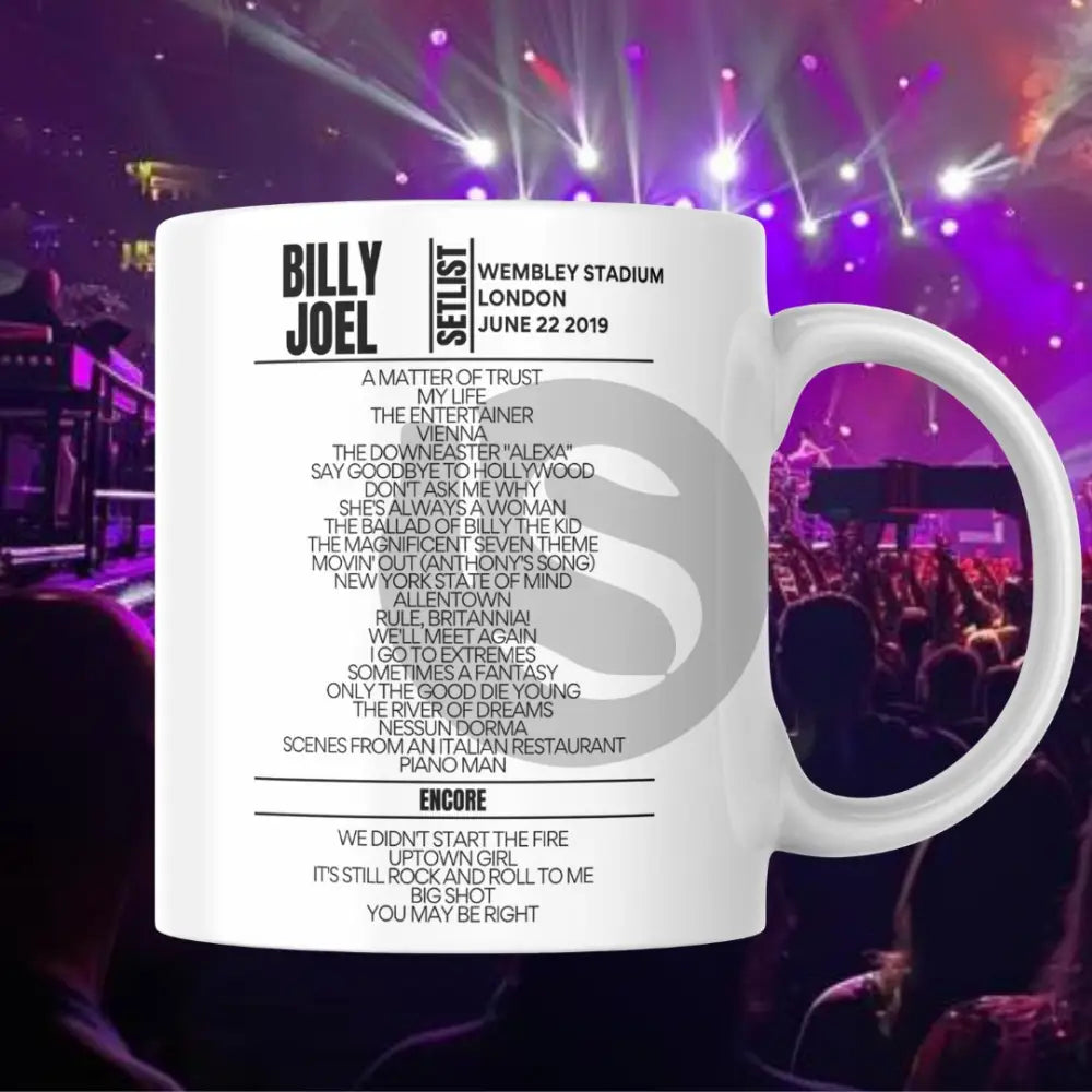 Billy Joel Wembley Stadium London June 22 2019 Setlist Mug - Setlist