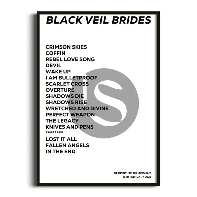 Black Veil Brides Birmingham 16th February 2023 - Gig Setlist - Setlist