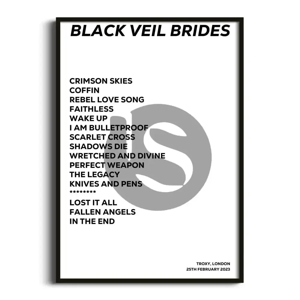 Black Veil Brides London 25th February 2023 - Gig Setlist - Setlist