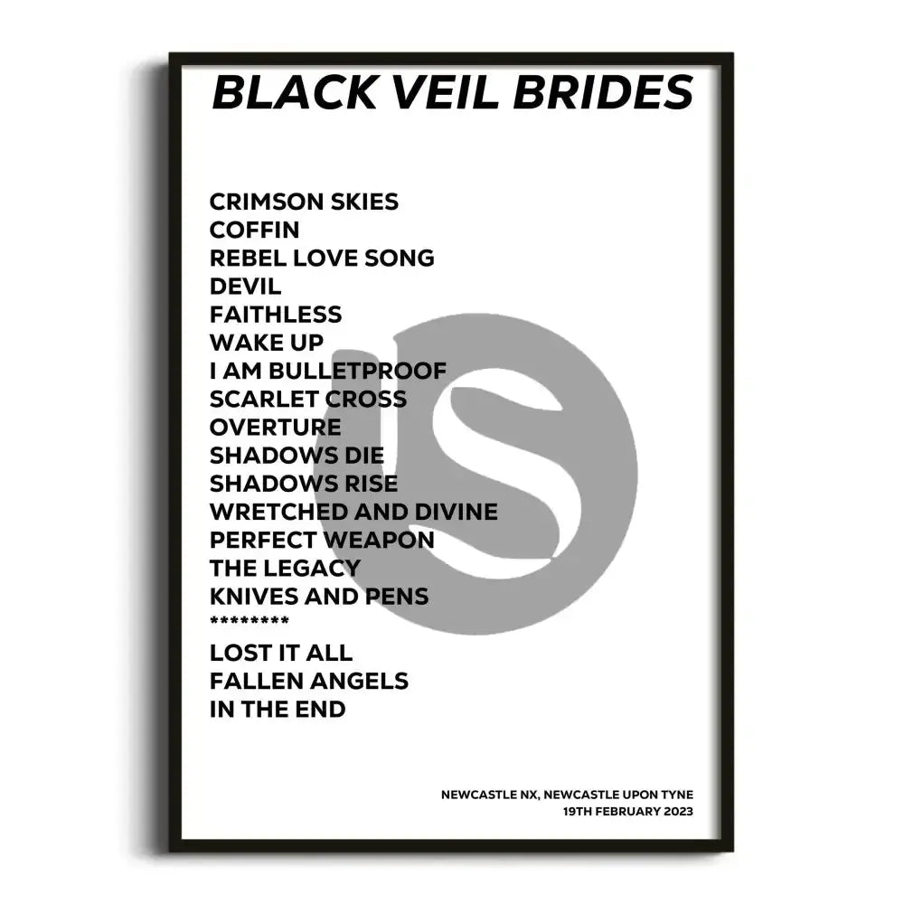 Black Veil Brides Newcastle upon Tyne 19th February 2023 - Gig Setlist - Setlist