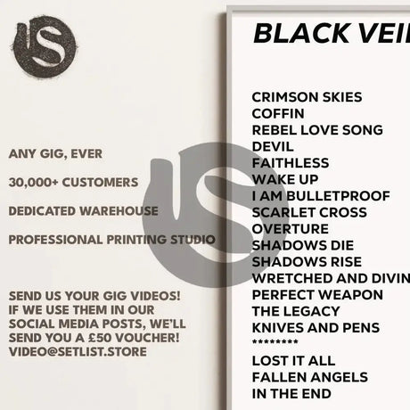 Black Veil Brides Newcastle upon Tyne 19th February 2023 - Gig Setlist - Setlist