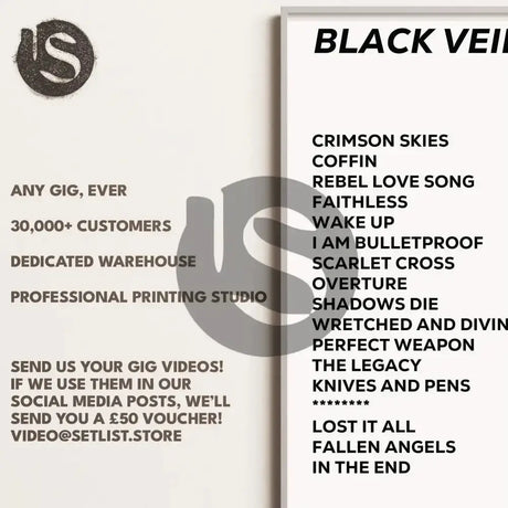 Black Veil Brides Southampton 24th February 2023 - Gig Setlist - Setlist