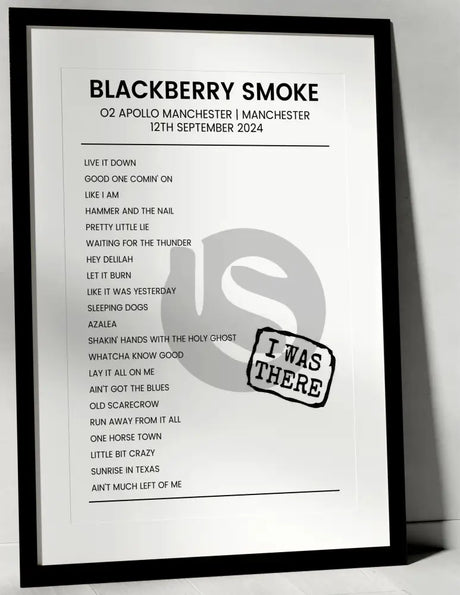 Blackberry Smoke 12th September 2024 O2 Apollo Manchester Manchester - I Was There - Setlist