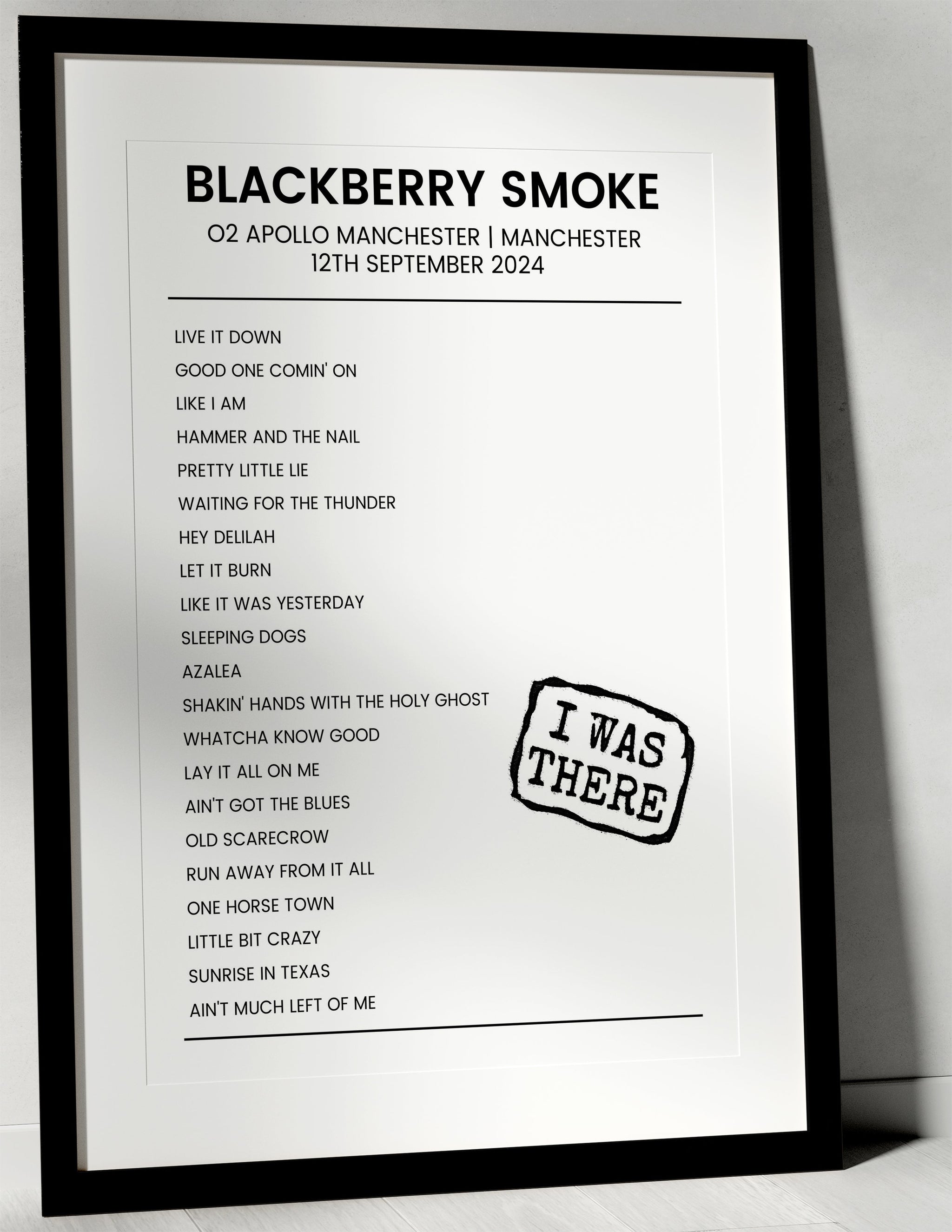 Blackberry Smoke 12th September 2024 O2 Apollo Manchester Manchester - I Was There - Setlist