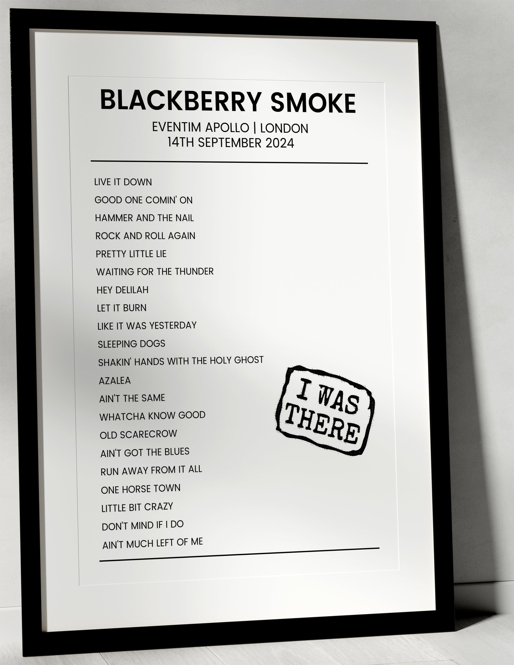 Blackberry Smoke 14th September 2024 Eventim Apollo London - I Was There - Setlist