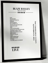 Blaze Bayley September 21, 2024 The Underworld London Setlist Poster - Setlist