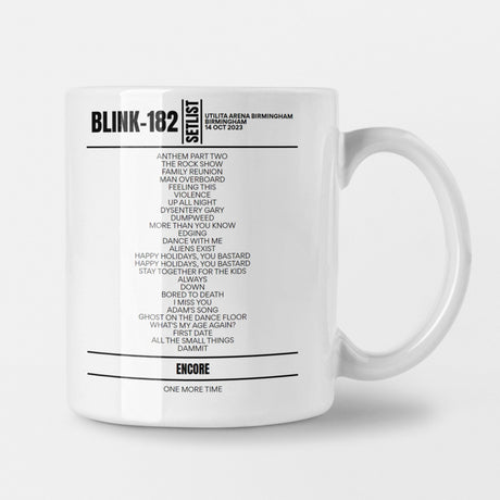 Blink 182 Birmingham October 2023 Setlist Mug - Setlist