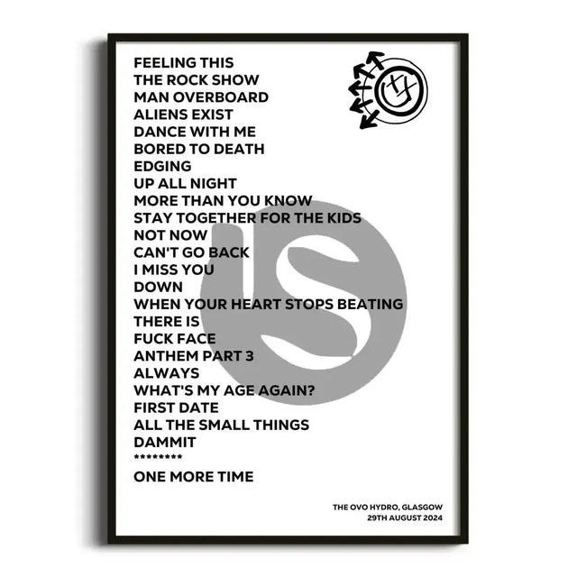 blink‐182 Glasgow 29th August 2024 - Gig Setlist - Setlist