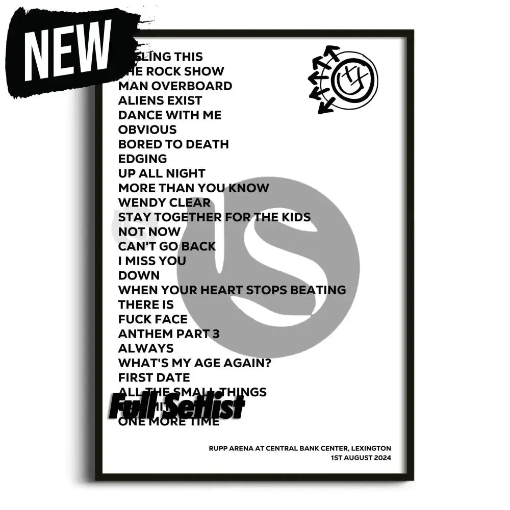 blink‐182 One More Time Tour Posters - Setlist