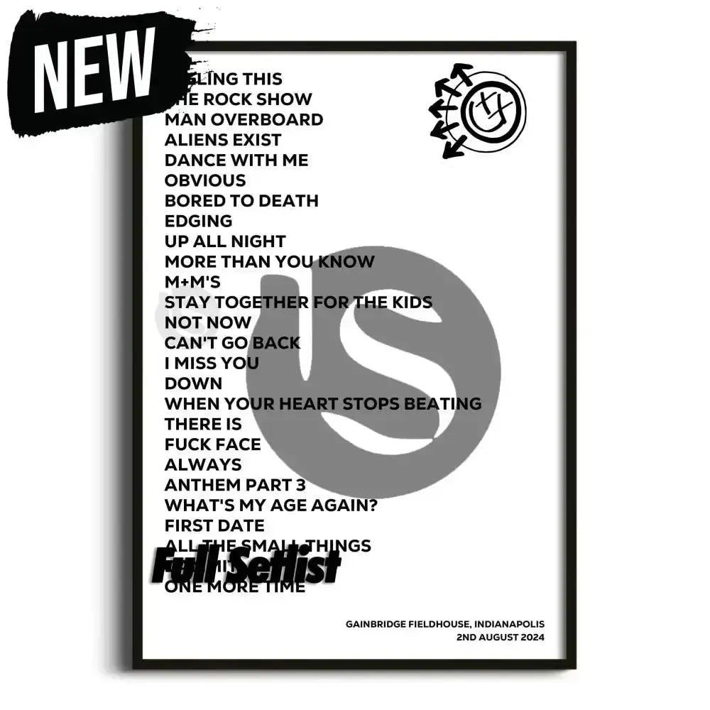 blink‐182 One More Time Tour Posters - Setlist