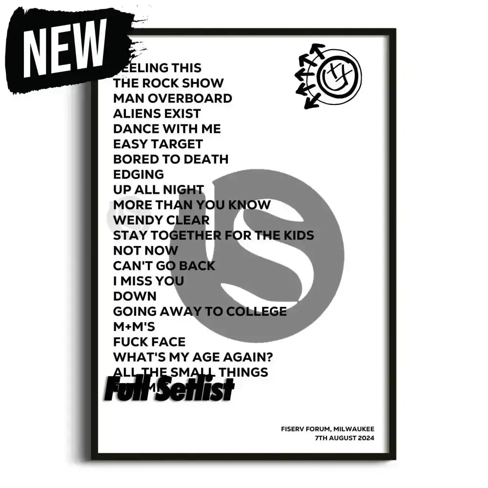 blink‐182 One More Time Tour Posters - Setlist