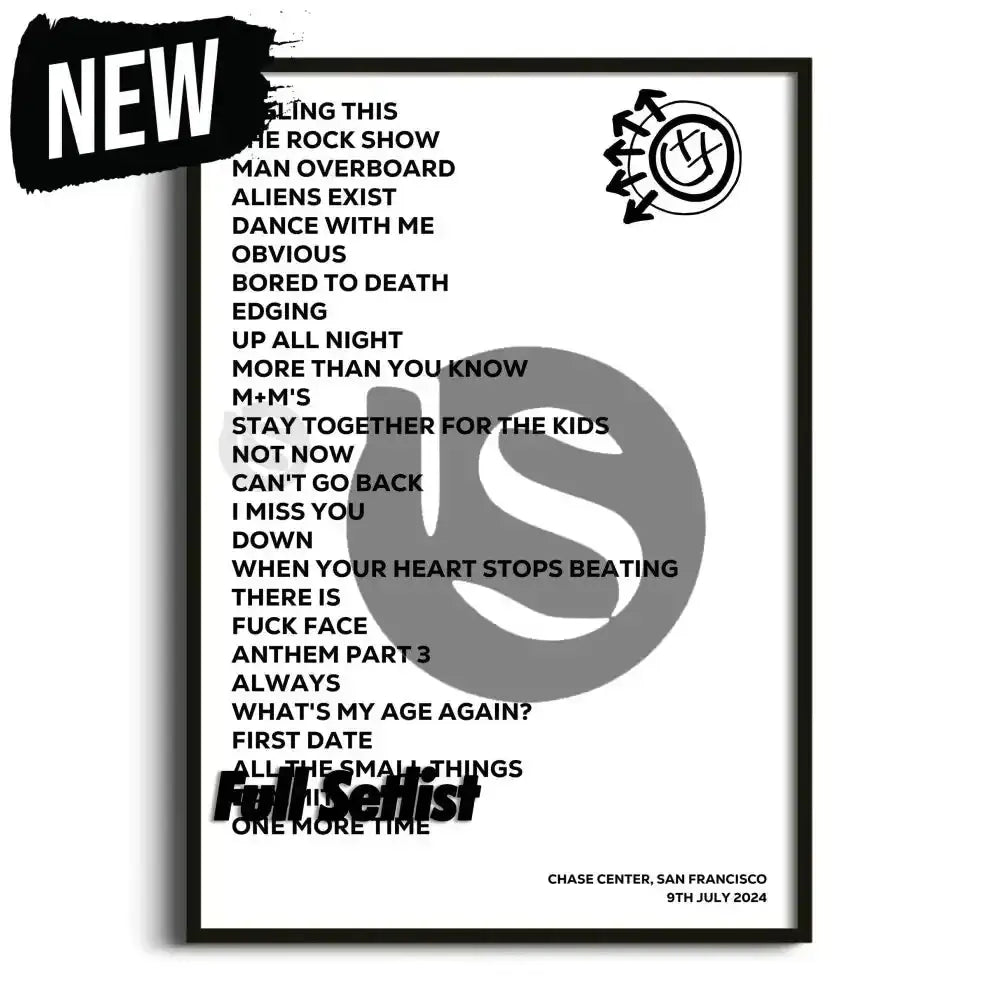 blink‐182 One More Time Tour Posters - Setlist