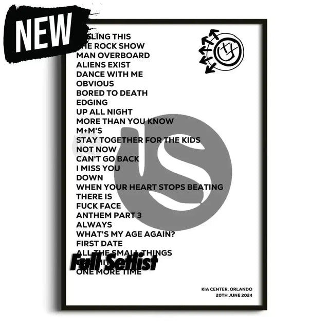 blink‐182 One More Time Tour Posters - Setlist