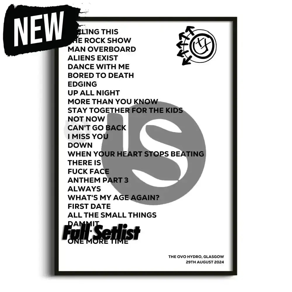 blink‐182 One More Time Tour Posters - Setlist