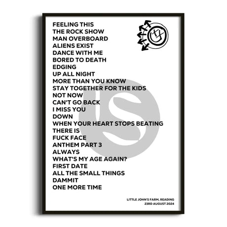 blink‐182 Reading 23rd August 2024 - Gig Setlist - Setlist