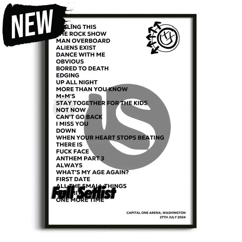 blink‐182 World Tour 2023/2024 Tour Posters - Setlist