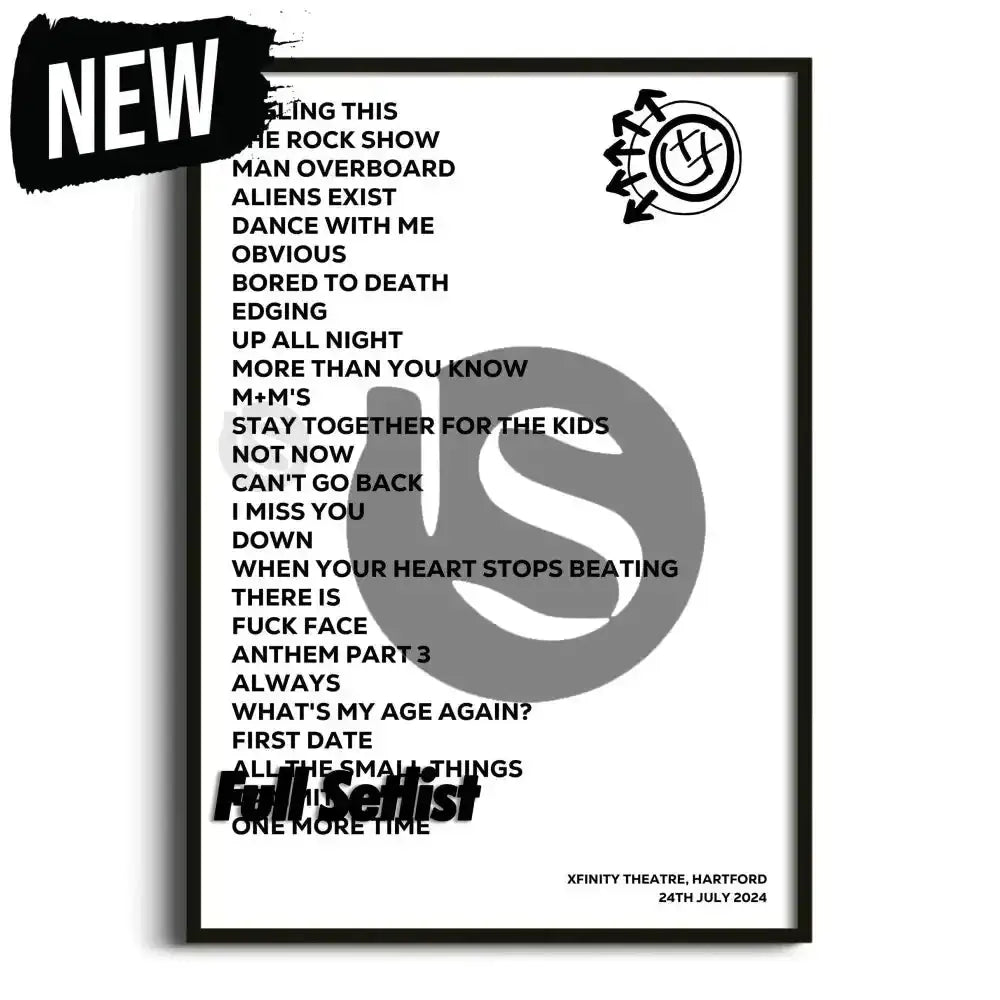 blink‐182 World Tour 2023/2024 Tour Posters - Setlist