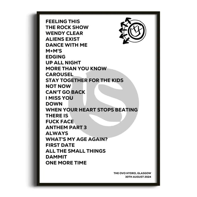 blink‐182 Glasgow 30th August 2024 - Gig Setlist - Setlist