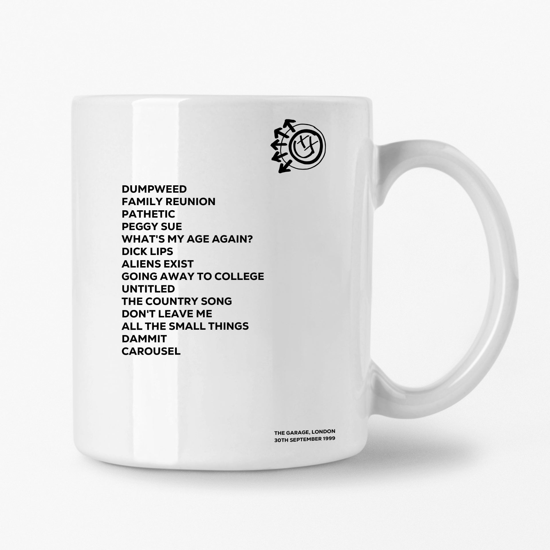 blink‐182 London 30th September 1999 Setlist Mug - Setlist