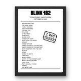 blink‐182 October 08, 2023 Ziggo Dome Amsterdam Setlist Poster - Setlist