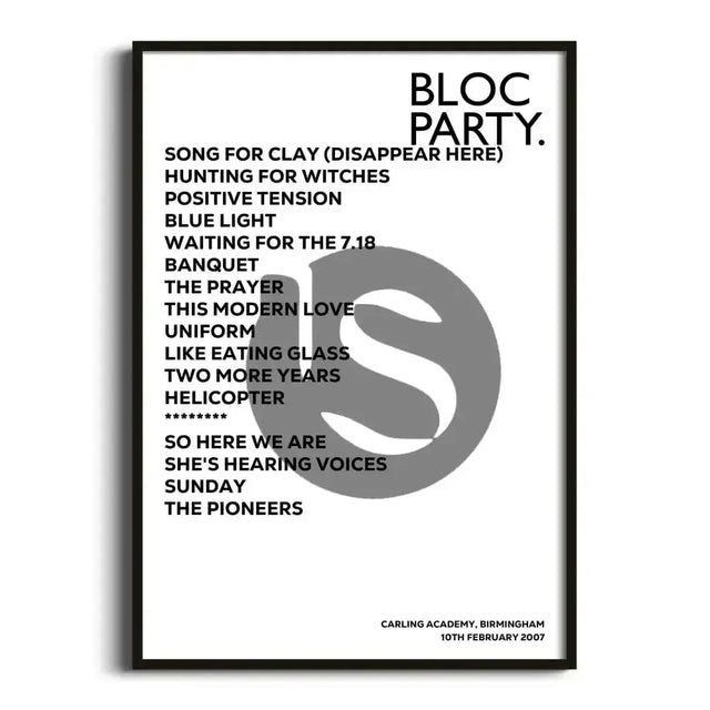 Bloc Party Birmingham 10th February 2007 - Gig Setlist - Setlist