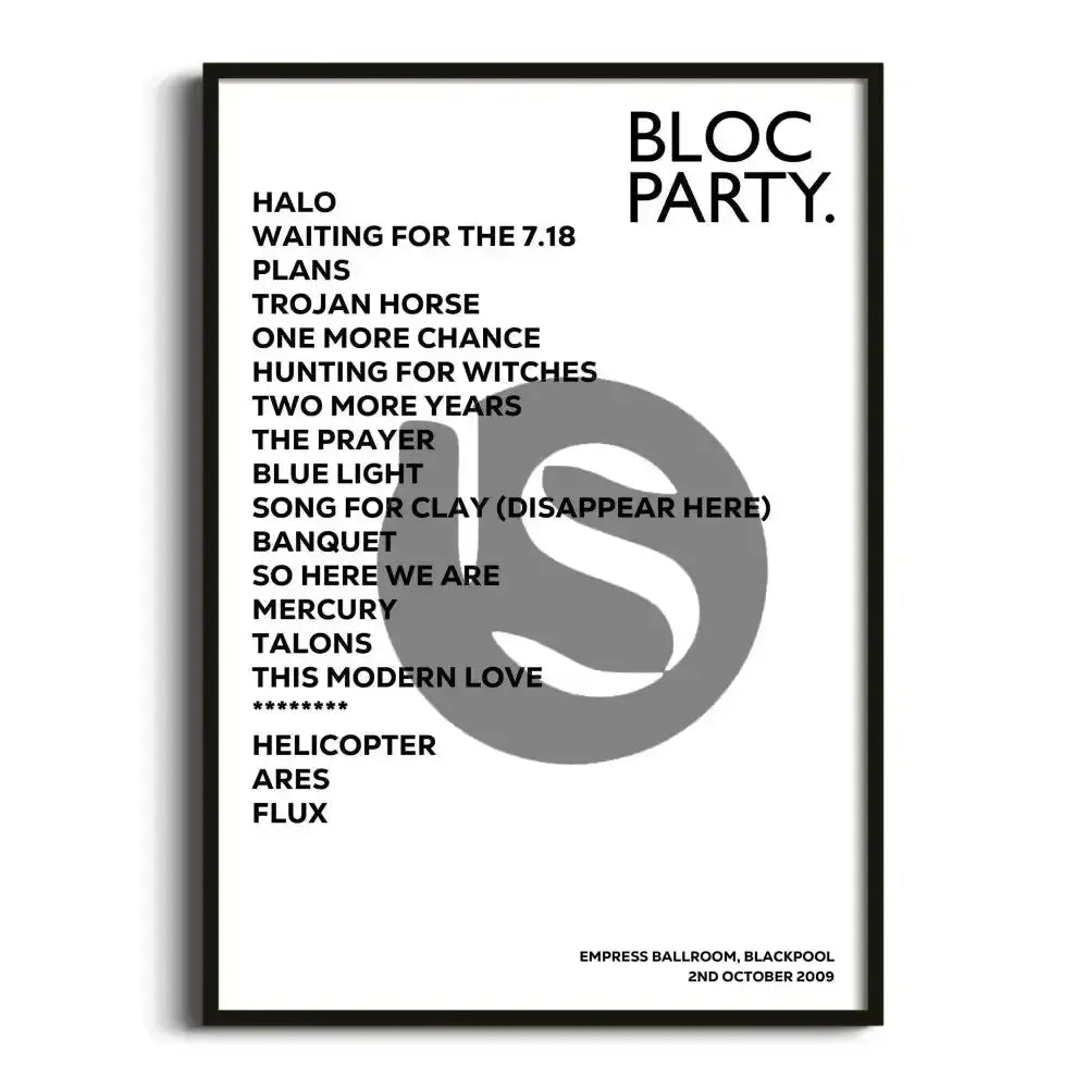 Bloc Party Blackpool 2nd October 2009 - Gig Setlist - Setlist