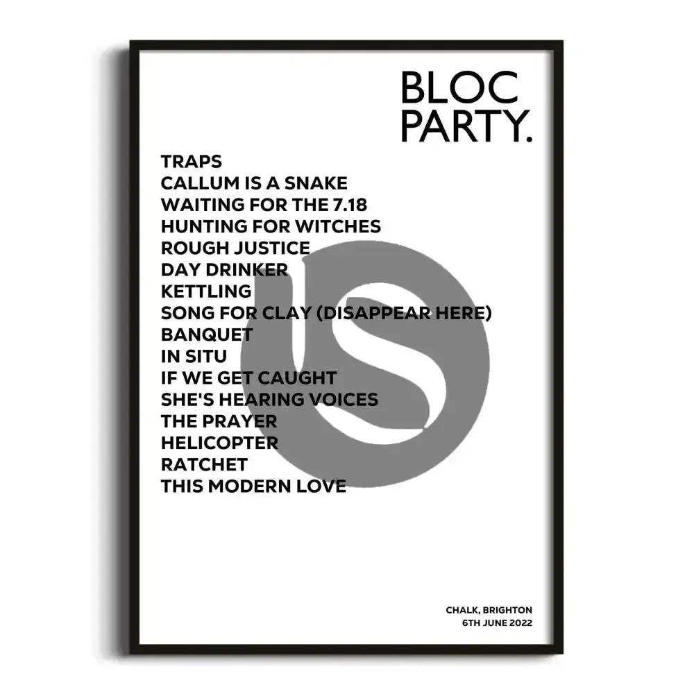 Bloc Party Brighton 6th June 2022 - Gig Setlist - Setlist