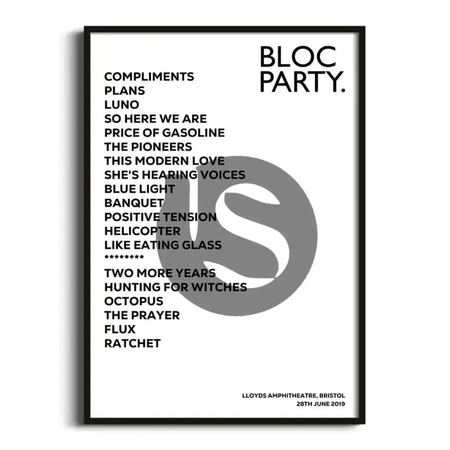 Bloc Party Bristol 28th June 2019 - Gig Setlist - Setlist