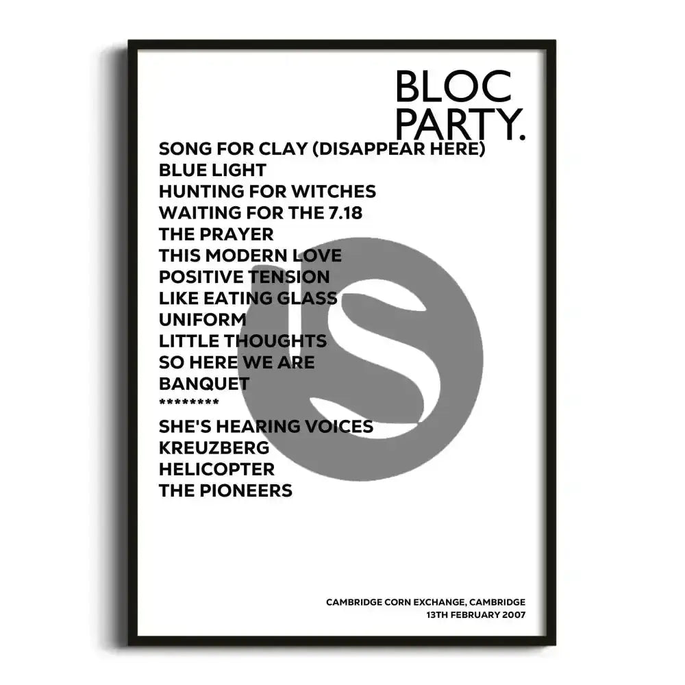 Bloc Party Cambridge 13th February 2007 - Gig Setlist - Setlist