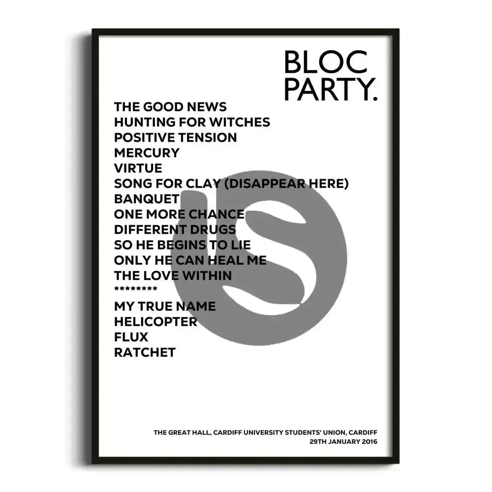 Bloc Party Cardiff 29th January 2016 - Gig Setlist - Setlist