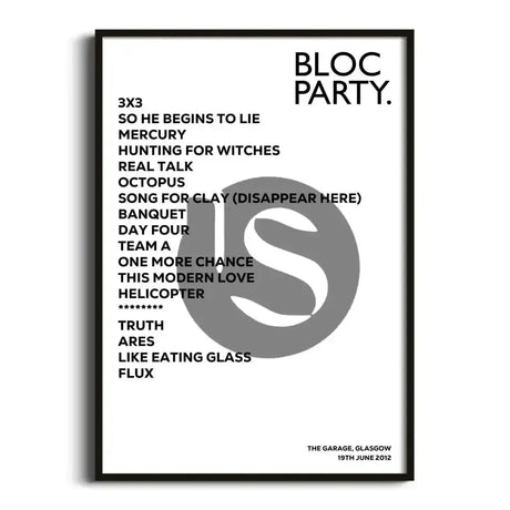 Bloc Party Glasgow 19th June 2012 - Gig Setlist - Setlist