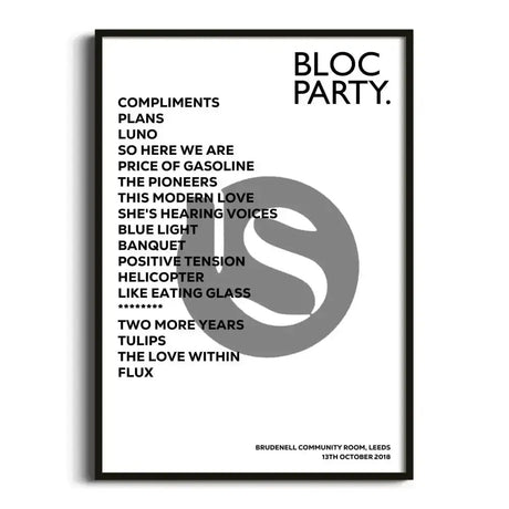 Bloc Party Leeds 13th October 2018 - Gig Setlist - Setlist