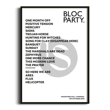 Bloc Party Liverpool 19th October 2009 - Gig Setlist - Setlist