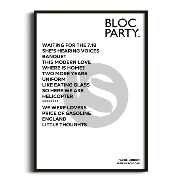 Bloc Party London 16th March 2006 - Gig Setlist - Setlist