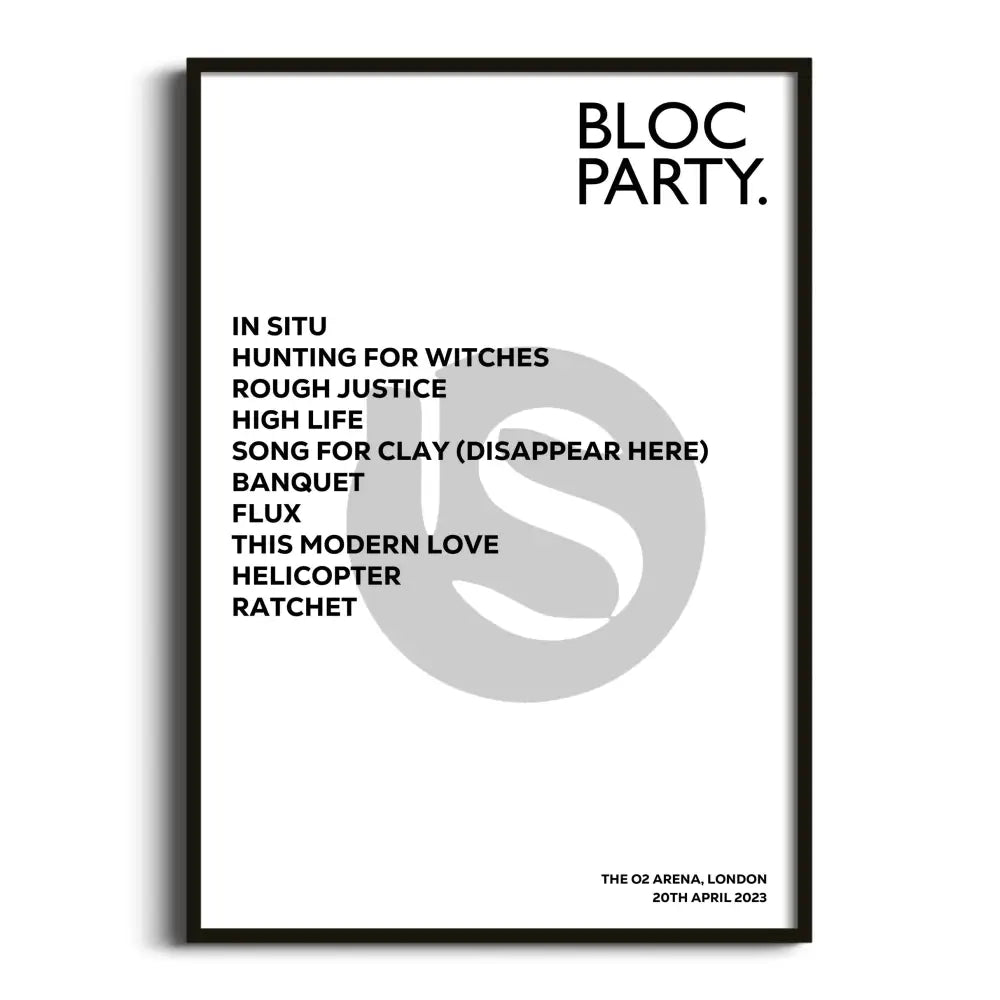 Bloc Party London 20th April 2023 - Gig Setlist - Setlist