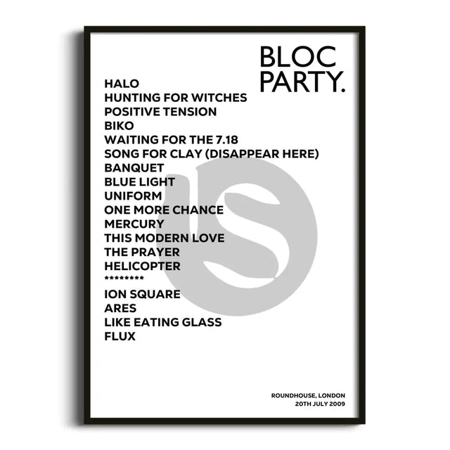 Bloc Party London 20th July 2009 - Gig Setlist - Setlist