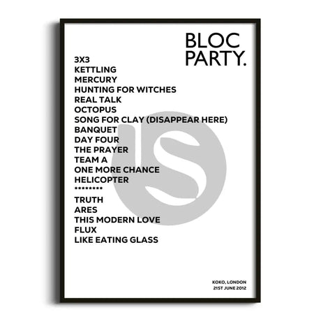 Bloc Party London 21st June 2012 - Gig Setlist - Setlist