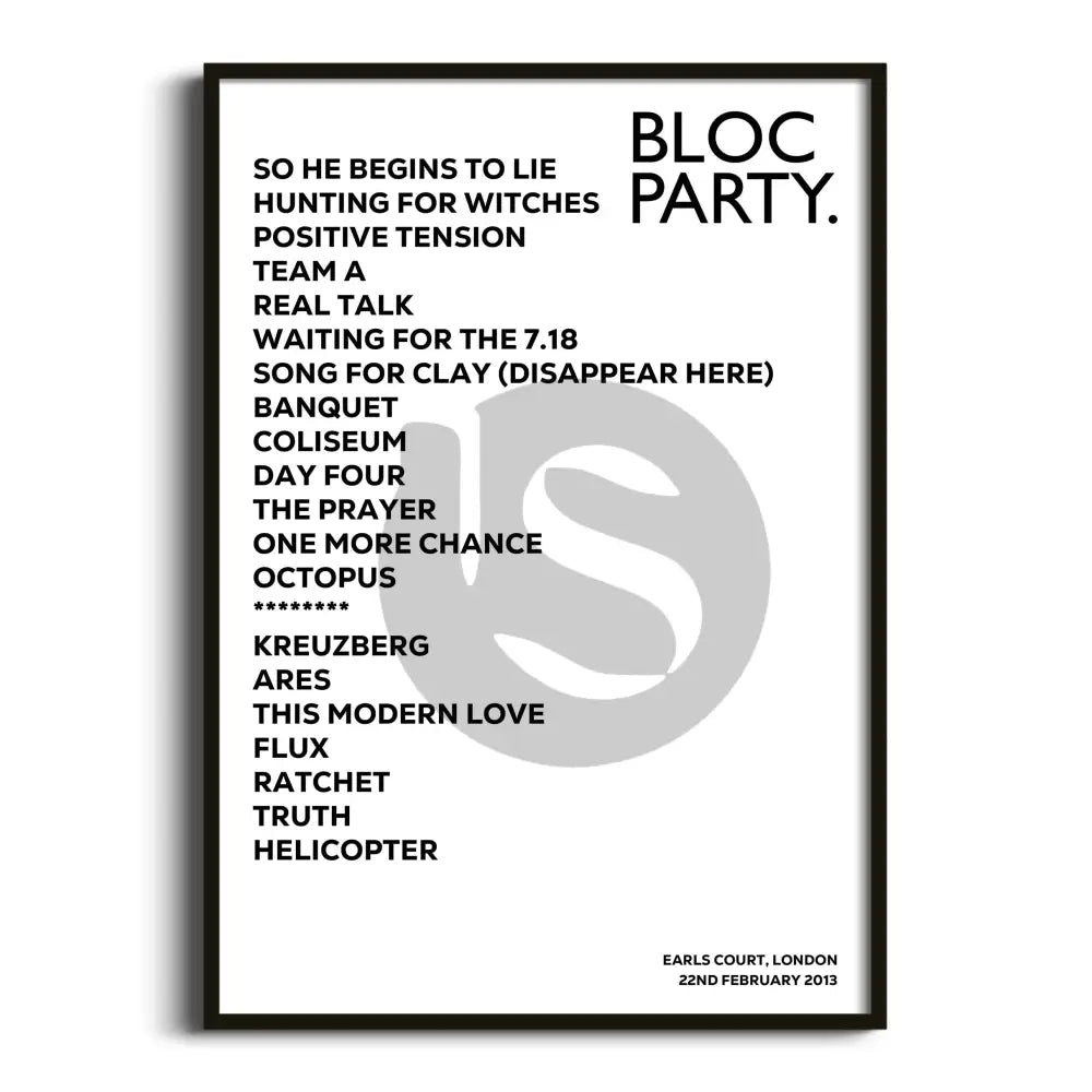 Bloc Party London 22nd February 2013 - Gig Setlist - Setlist