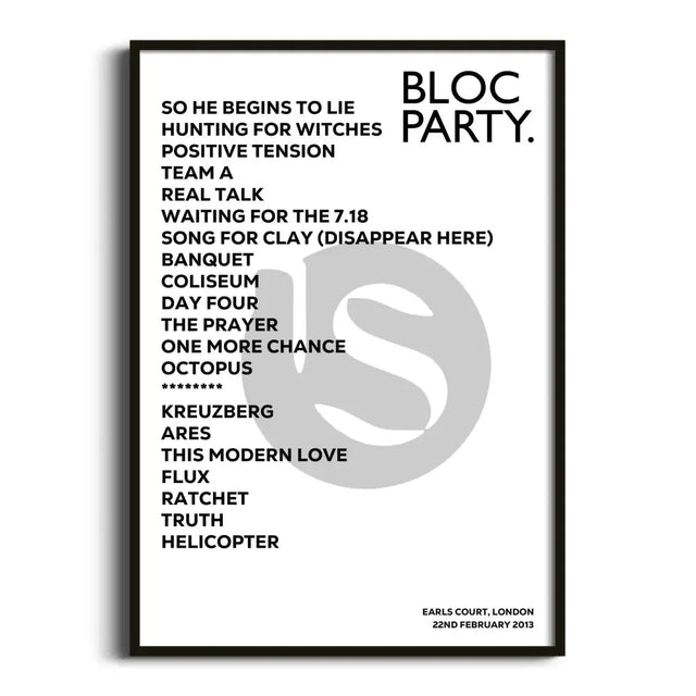 Bloc Party London 22nd February 2013 - Gig Setlist - Setlist