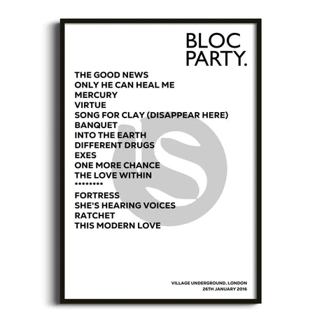 Bloc Party London 26th January 2016 - Gig Setlist - Setlist