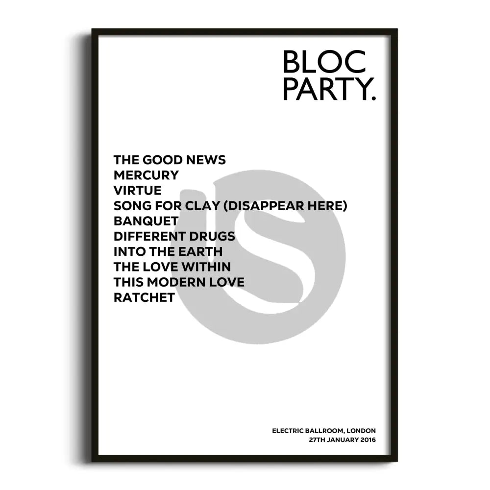 Bloc Party London 27th January 2016 - Gig Setlist - Setlist