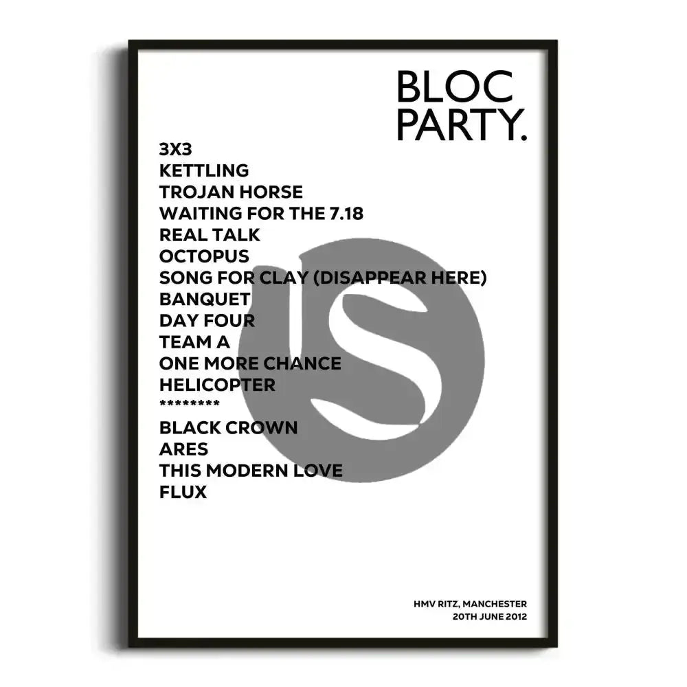 Bloc Party Manchester 20th June 2012 - Gig Setlist - Setlist