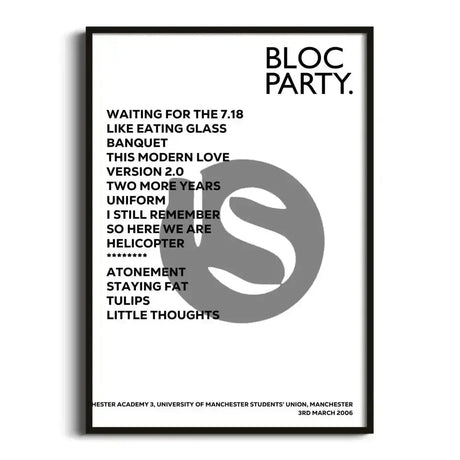 Bloc Party Manchester 3rd March 2006 - Gig Setlist - Setlist