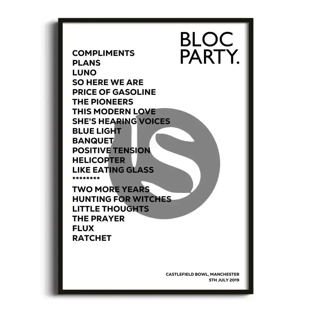 Bloc Party Manchester 5th July 2019 - Gig Setlist - Setlist