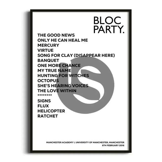 Bloc Party Manchester 6th February 2016 - Gig Setlist - Setlist