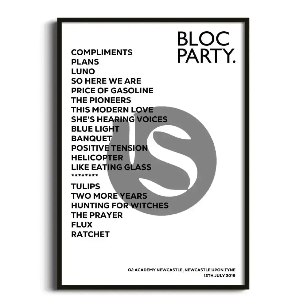 Bloc Party Newcastle upon Tyne 12th July 2019 - Gig Setlist - Setlist