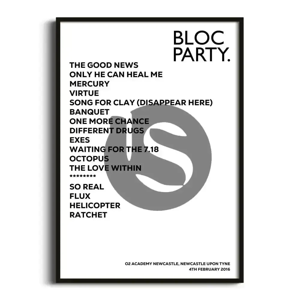 Bloc Party Newcastle upon Tyne 4th February 2016 - Gig Setlist - Setlist