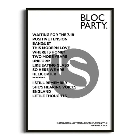 Bloc Party Newcastle upon Tyne 7th March 2006 - Gig Setlist - Setlist